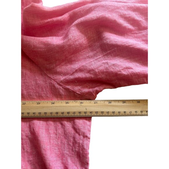 Sigrid Olsen Women's Salmon Button-Front Linen Tunic Top Size XL - Picture 4 of 7
